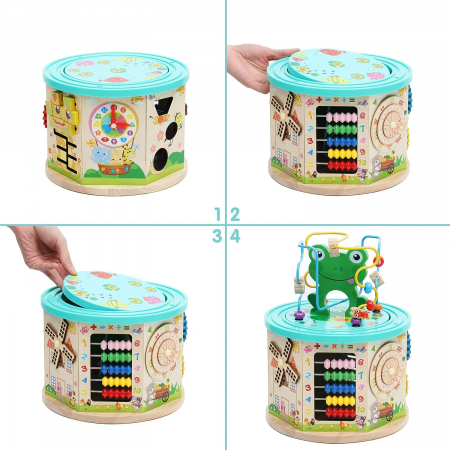 Jocul Motricitate Educativ din Lemn Broscuta Interactiva 9 în 1 Montessori [5]