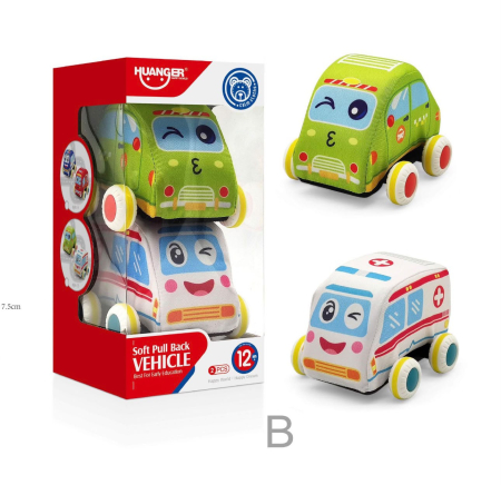 Jucarii fete - Set 2 Masinute Moi din Material Textil pentru Copii, Ambulanta/Taxi