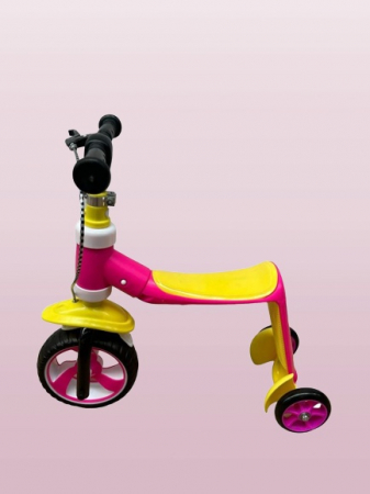 Bicicleta fara pedale convertibila 2 în 1 roz/galben [1]