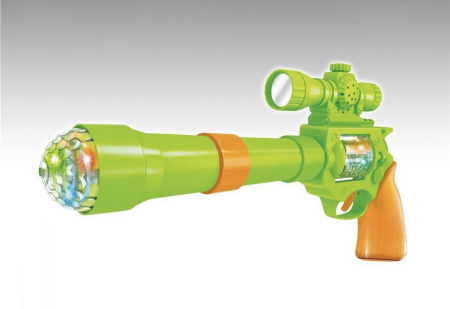 Jucarii copii si bebe - Pistol de Jucarie cu Bile Rotative, Lumini si Muzica, Verde