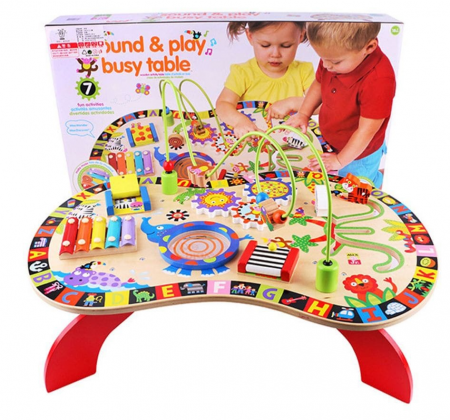 Busy Board - Masa Educativa Multifunctionala Tip Busy Board din Lemn