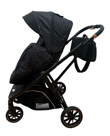 Carucior Sport Pliabil Reversibil cu Geanta si Husa Picioare - Negru [5]