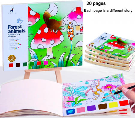 Carte de Pictat cu Apă pentru Copii - 20 Pagini [3]