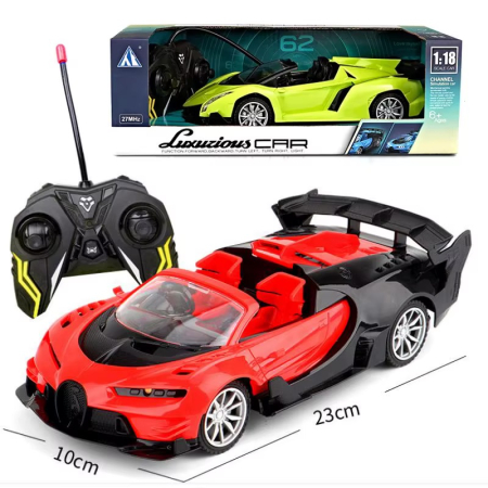 Masina Sport cu Telecomanda, Lumini LED, 23 cm, Rosu [1]