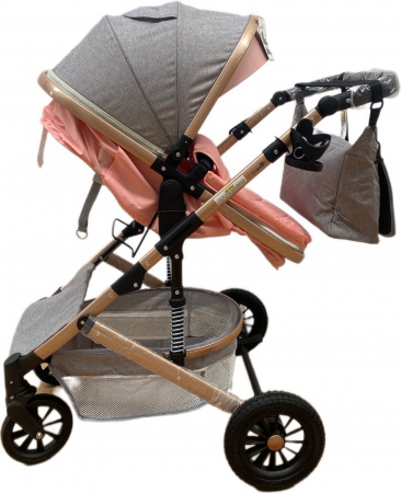 Carucior copii 3 in 1 – landou, scoica, sport - Roz [1]