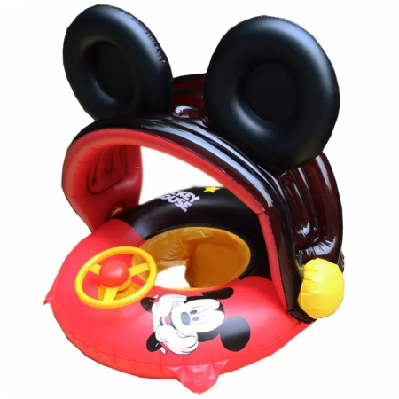 Piscine copii - Barcuta Gonflabila cu Parasolar detasabil si reglabil, model Mickey Mouse