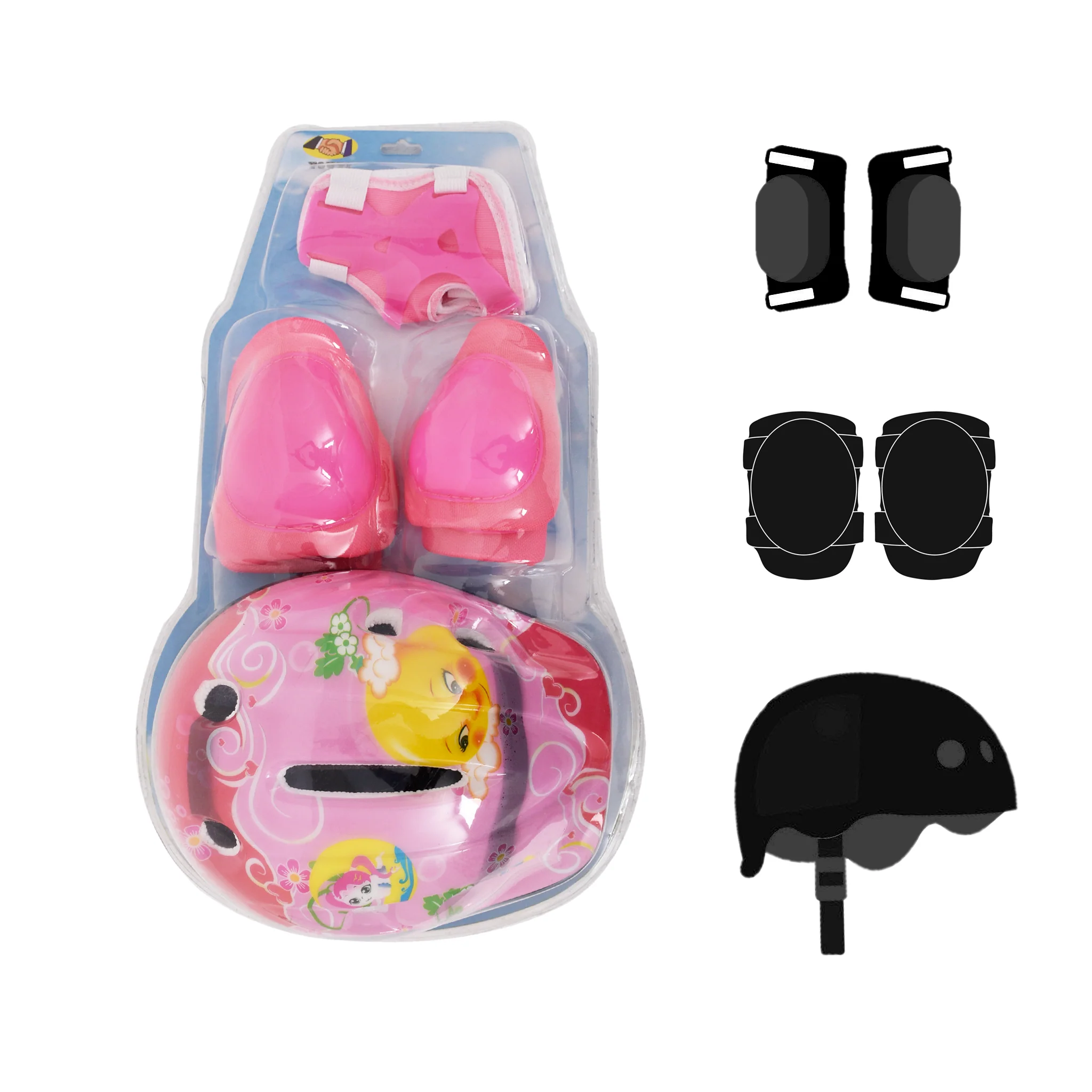 Jucarii de exterior - Set de Protectie Casca, Genunchiere si Cotiere pentru Copii, Roz