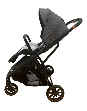 Carucior Sport Pliabil Reversibil cu Geanta si Husa Picioare - Gri [2]