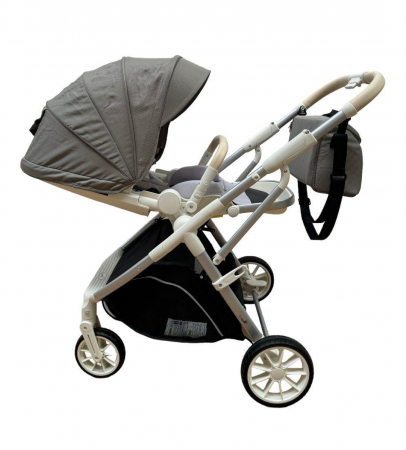 Carucior Sport Pliabil Reversibil cu Geanta si Husa Picioare - Bej [4]