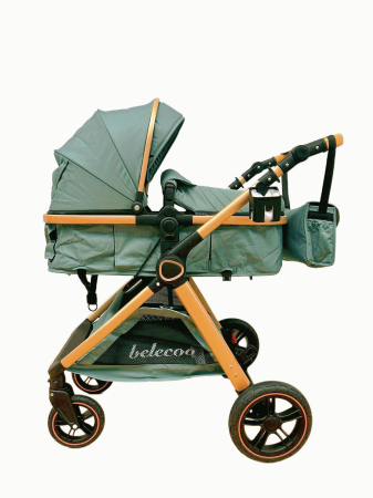 Carucior 2 in 1 cu Landou, Geanta Inclusa, Cadru de Aluminiu, Roti Pivotante 360 si Suport Pahar, 0-36 Luni, TURCOAZ [6]