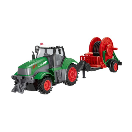 Jucarii copii si bebe - Tractor de Jucarie cu Remorca si Tambur pentru Furtun, 41 cm