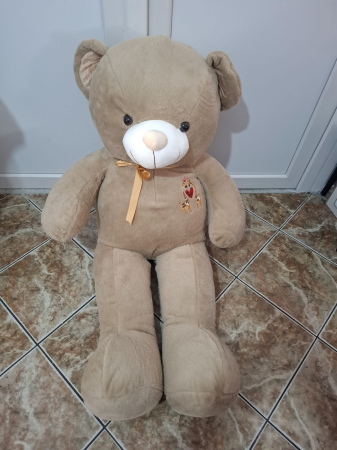 Ursulet de Plus Catifelat si Moale, Cu Doua Girafe pe Piept si Fundita, MARO [1]
