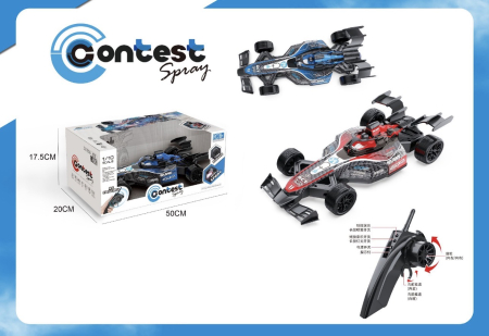 Copii 4 ani+ - Masina Formula 1 cu Telecomanda, Scara 1:10, Efect de Abur, Rosu