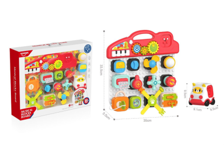Panou Educativ STEM Busy Board pentru Copii, Activitati Interactive, Sunete, Muzica, Piese Modulare si Masinuta [2]