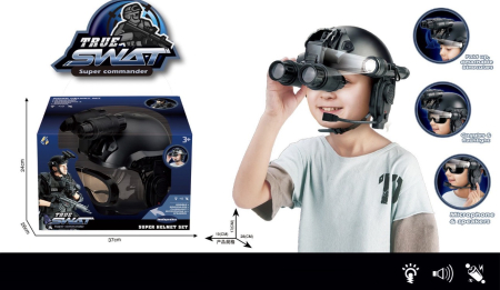Set Casca SWAT pentru Copii cu Binoclu, Ochelari, Lanterna, Microfon si Difuzor [3]