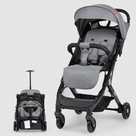 Carucioare si articole transport copii si bebelusi - Carucior pliabil pentru copii culoare gri
