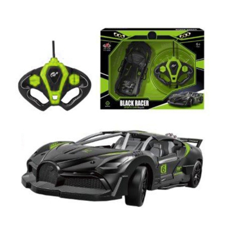 Copii 4 ani+ - Masina Sport cu Telecomanda, Scoate Fum si Are Lumini LED, Verde