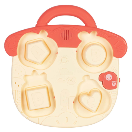 Jucarie Educationala Tip Puzzle Montessori Interactiv cu Efecte Sonore, Sortator Forme, Fructe, Animale si Maner, ROZ [1]