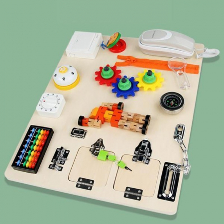 Busy Board cu Activități Interactive: Jucărie Educativă și Distractivă pentru Copii [3]
