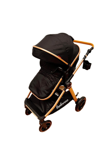 Carucior 2 in 1 cu Landou, Geanta Inclusa, Cadru de Aluminiu, Roti Pivotante 360 si Suport Pahar, 0-36 Luni, NEGRU [2]