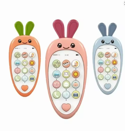 Bebe 3 luni+ - Telefon Mobil Bebe – Interactiv, cu Sunete si Lumini, Morcov Portocaliu
