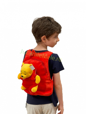 Rucsac din plus de tip ghiozdanel pentru copii Rosu Winnie the Pooh [2]