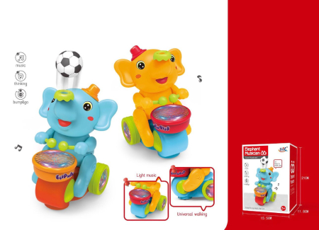 Elefant care Merge la Plimbare, Jucarie Educativa cu Lumini si Sunete, PORTOCALIU [3]