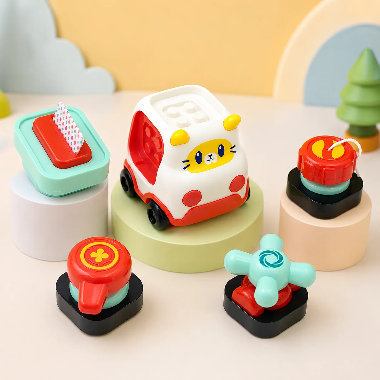 Jucarii copii si bebe - Jucarie Educationala Tip Set Montessori cu Jocuri Interactive de Construit