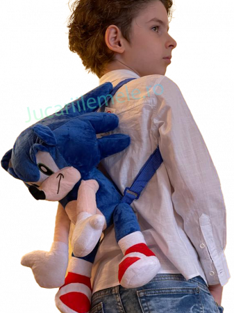 Rucsac din plus de tip ghiozdanel pentru copii Albastru Sonic the Hedgehog [4]