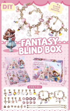 Set Creativ DIY pentru Bratari, Blind Box, cu Margele si Talismane Tematice, Multicolor [5]