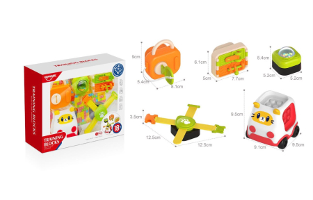 Mini Jucarie Montessori Interactiva in Forma de Masinuta, Activitati Senzoriale [1]