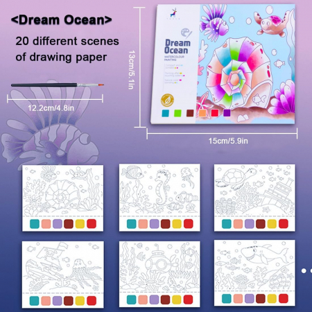 Carte de Pictat cu Apă pentru Copii - 20 Pagini [7]