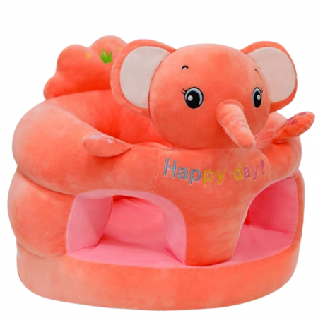 Jucarii copii si bebe - Fotoliu de Plus Copii Sit-Up cu Spatar si Sunete Elefantul Juju