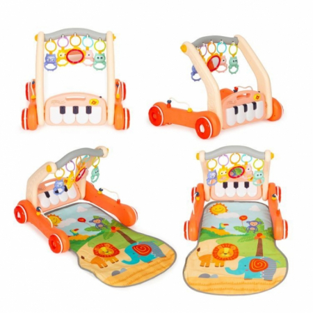 Carucioare si articole transport copii si bebelusi - Antemergator educational 2 in 1 cu salteluta de joaca Huanger HE0638