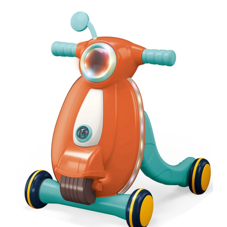 Carucioare si articole transport copii si bebelusi - Antemergator si Centru de Activitati 2 in 1 cu Muzica, Lumini, Portocaliu