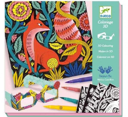 Copii 5 ani+ - Atelier de colorat 3D Fantezie in padure, Djeco