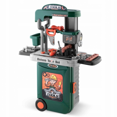 Jucarii copii si bebe - Atelier de lucru 3 in 1 cu unelte pentru copii Ricokids 772300 - Verde