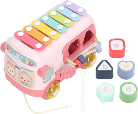 Autobuz Interactiv cu Xilofon si Sortator – Roz [1]