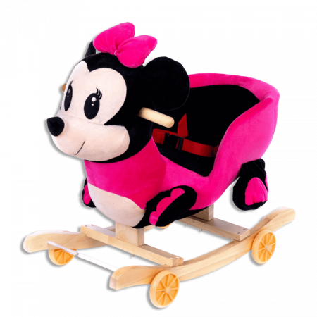 Jucarii si jocuri interactive pentru  copii - Balansoarul Muzical Minnie, cu sunete, centura de siguranta si roti