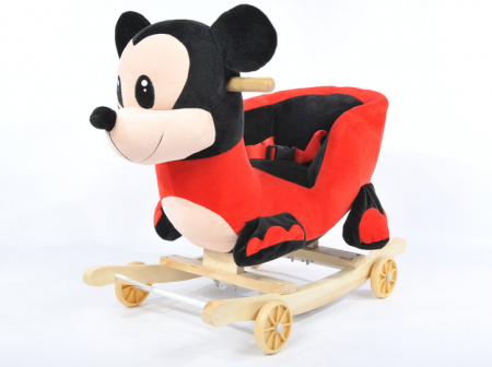 Jucarii si jocuri interactive pentru  copii - Balansoar Muzical Mickey, cu sunete, centura siguranta si roti