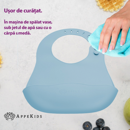 Baveta din silicon, AppeKids - Aqua Blue [2]