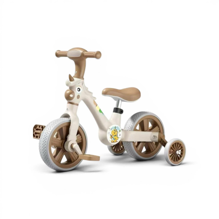 Jucarii de exterior - Bicicleta Copii Unicorn Roz, Roti Ajutatoare si Far LED