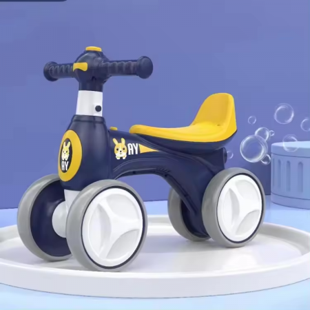 Copii 3 ani+ - Bicicleta fara pedale, 4 roti, cu sunete, lumini si baloane de sapun