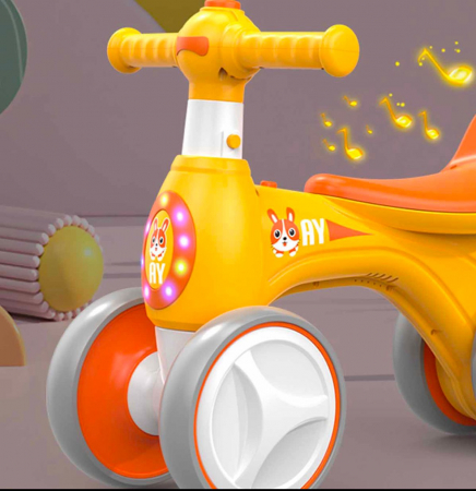 Biciclete - Bicicleta fara pedale, 4 roti, cu sunete si lumini