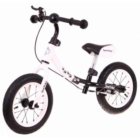Biciclete - Bicicleta fara pedale cu frana si cadru variabil, roti gonflabile, Boomerang SporTrike - Alb