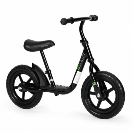 Biciclete - Bicicleta fara pedale cu platforma si roti din spuma EVA Ecotoys JT-BB-05 - Negru