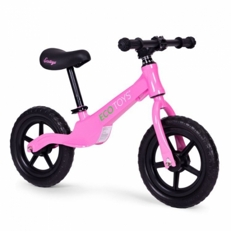Biciclete - Bicicleta fara pedale cu roti din spuma EVA Ecotoys YM-BB-17 - Roz
