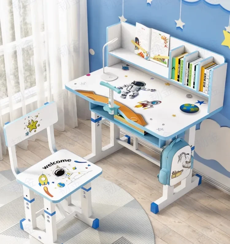 Birou Personalizat pentru Copii din MDF cu Inaltime Ajustabila, Model Astronaut [3]