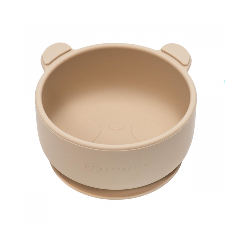 Bol din silicon cu ventuza, AppeKids, The Little Bear - Bubble Beige [5]