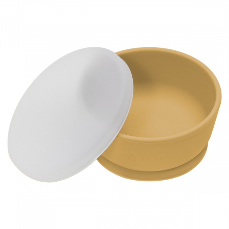 Pentru Bebe - Bol din silicon cu ventuza si capac, AppeKids - Honey